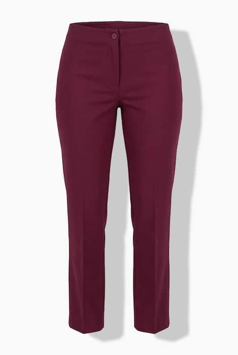 Pantalon en tissu stretch, taille élastique et jambe droite