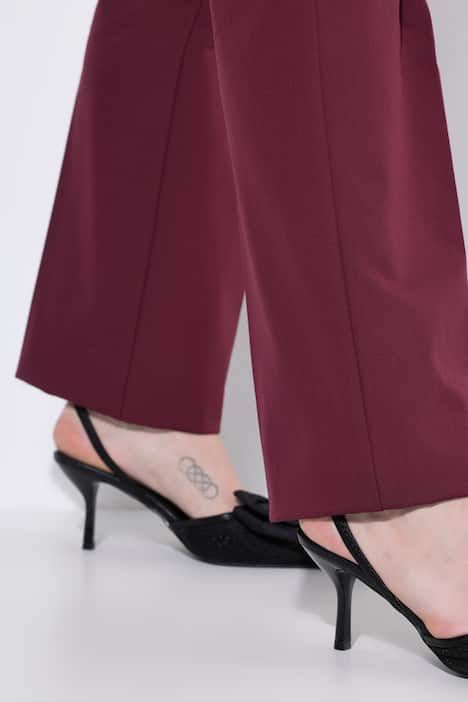 Pantalon en tissu stretch, taille élastique et jambe droite