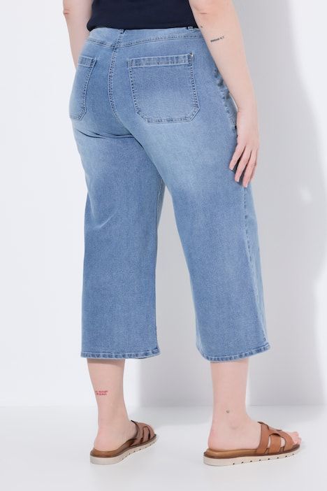 Jupe-culotte en jean Mary, jambe large et ceinture confortable