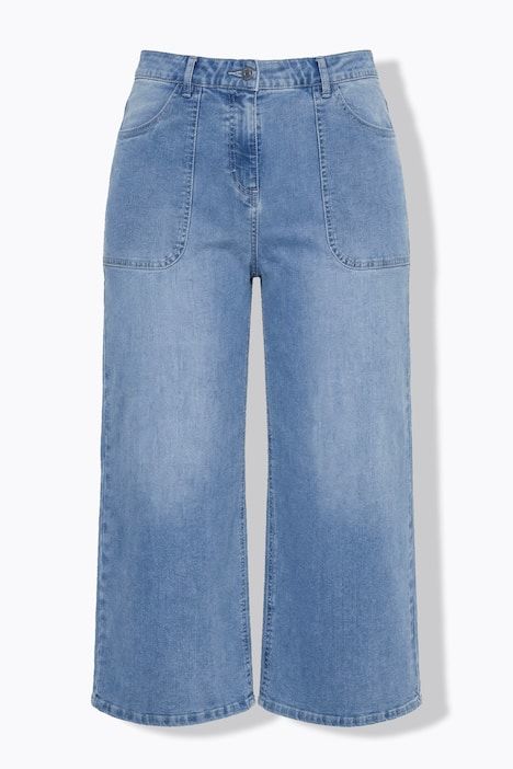 Jupe-culotte en jean Mary, jambe large et ceinture confortable