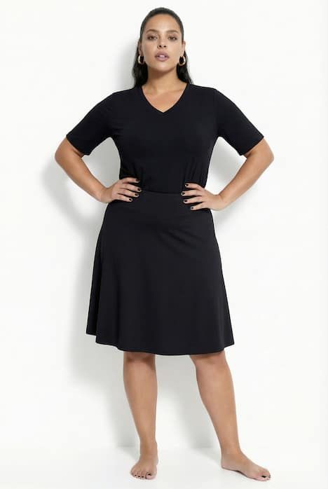 Skort 2-en-1, motif vagues et taille élastique, jupe/legging