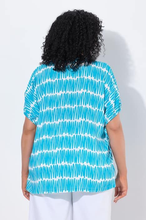 Blouse oversize, encolure bateau et manches courtes