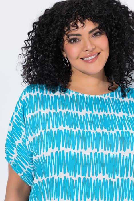 Blouse oversize, encolure bateau et manches courtes