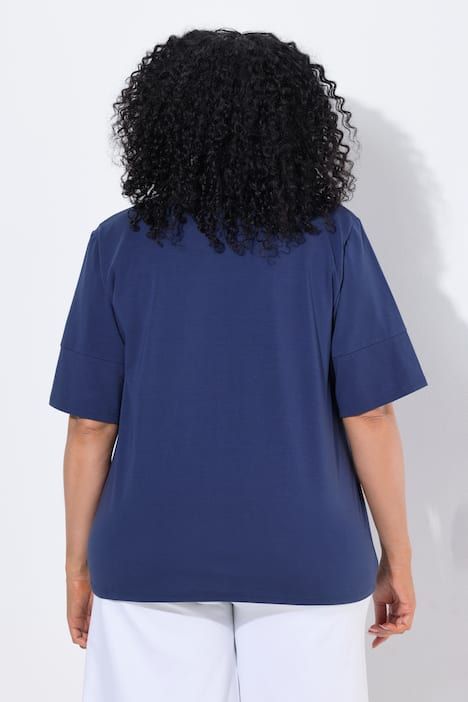 T-shirt motif scintillant, décolleté rond et manches courtes