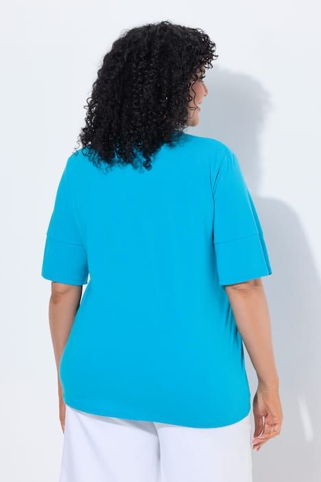 T-shirt motif scintillant, décolleté rond et manches courtes