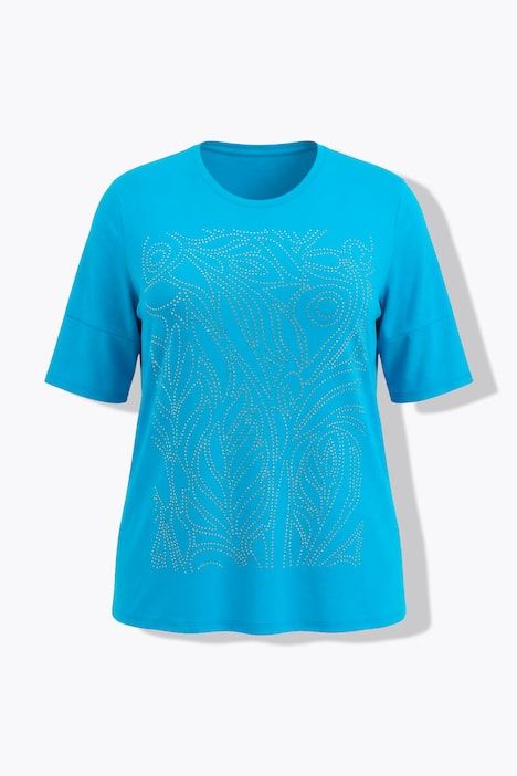 T-shirt motif scintillant, décolleté rond et manches courtes