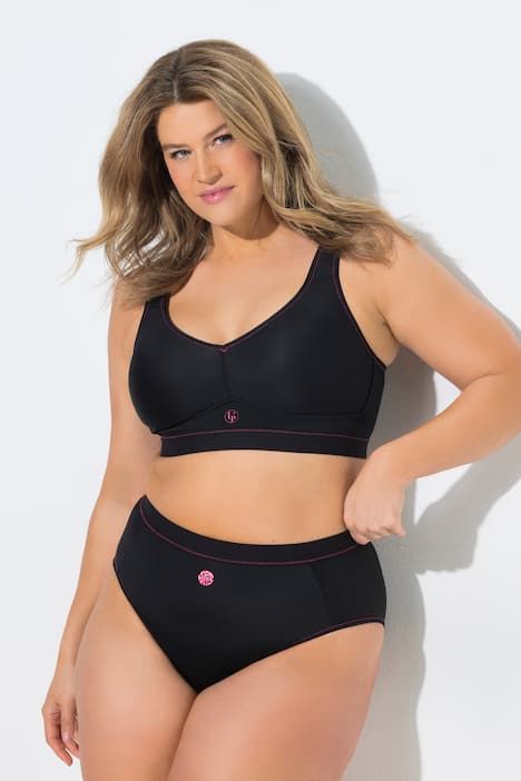 Culotte midi, modèle spécial sport, empiècements en mesh respirant