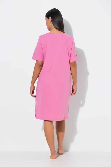 Lot de chemises de nuit / grands T-shirts, motif fleur / éléphants, décolleté en V et manches courtes