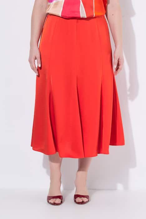 Jupe maxi en satin, coupe cloche et taille élastique