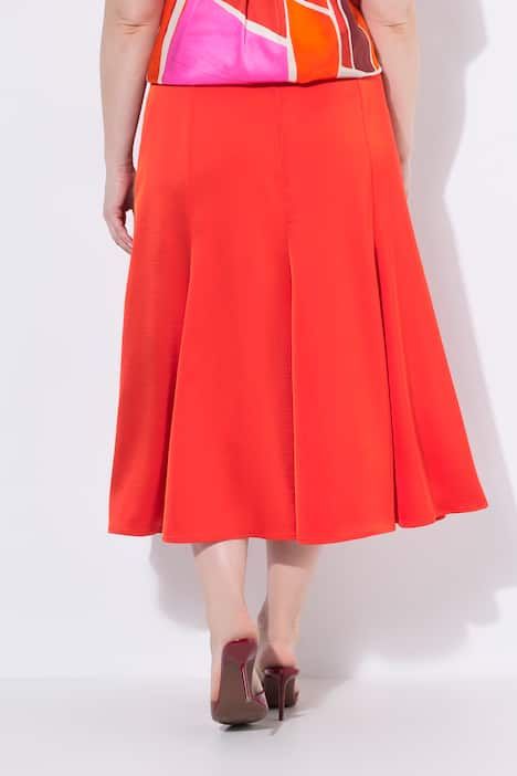 Jupe maxi en satin, coupe cloche et taille élastique