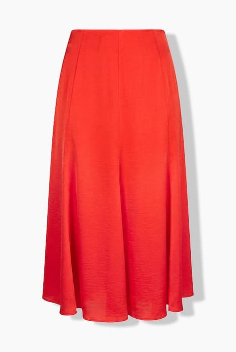 Jupe maxi en satin, coupe cloche et taille élastique