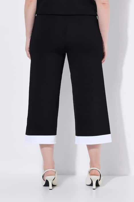 Jupe-culotte en maille, longueur mi-mollet, jambe large et taille en maille côtelée