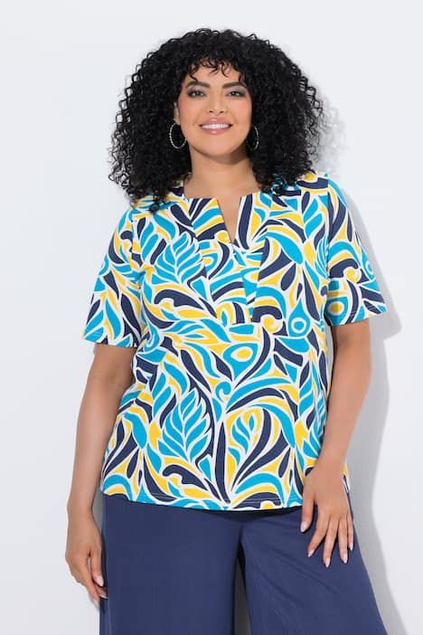 T-shirt esprit tunique, manches courtes et décolleté carré, coupe évasée