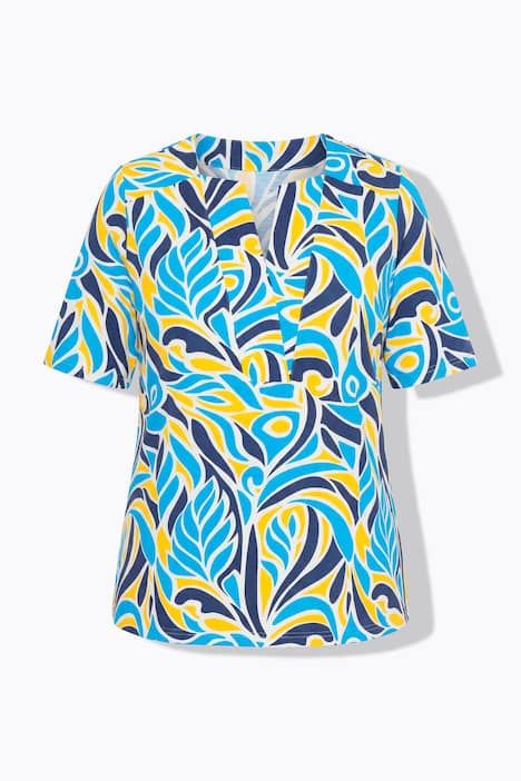 T-shirt esprit tunique, manches courtes et décolleté carré, coupe évasée