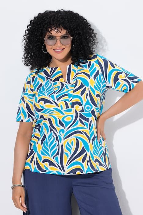 T-shirt esprit tunique, manches courtes et décolleté carré, coupe évasée