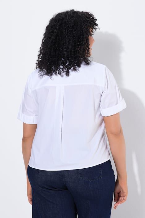 Blouse en Papertouch, col chemise et manches courtes