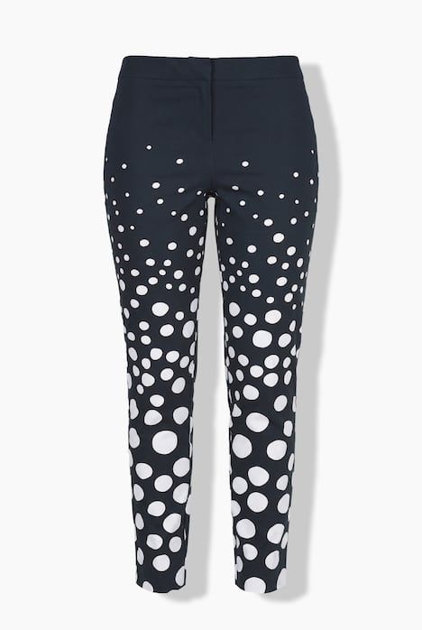 Pantalon à pois, jambe étroite avec pli marqué et taille élastique