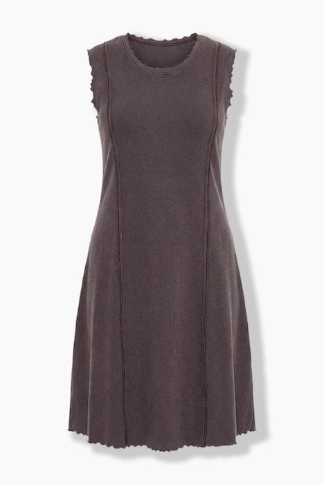 Robe en jersey côtélé, modèle sans manches, décolleté rond