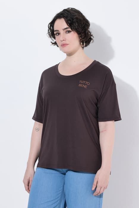 T-shirt oversize avec broderie, décolleté rond et manches courtes