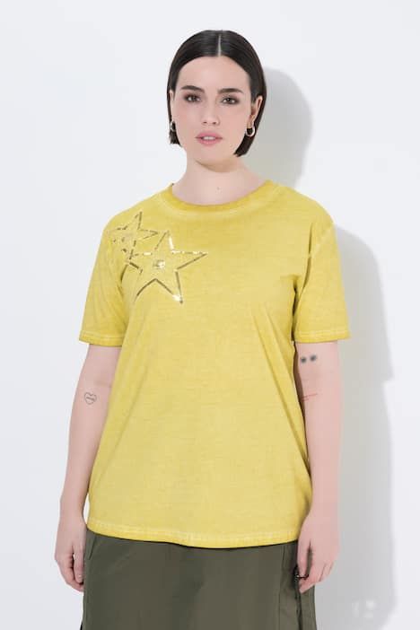 T-shirt oversize avec étoiles de mer, décolleté rond et manches courtes