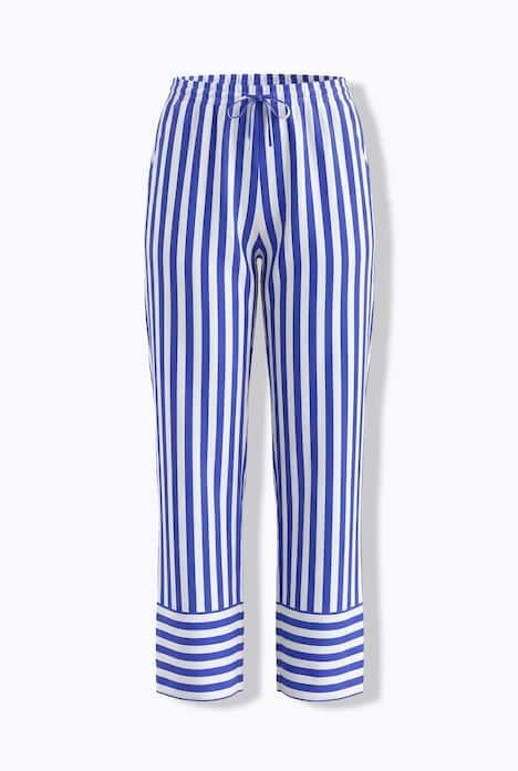 Pantalon Rose à rayures, taille élastique et jambe large