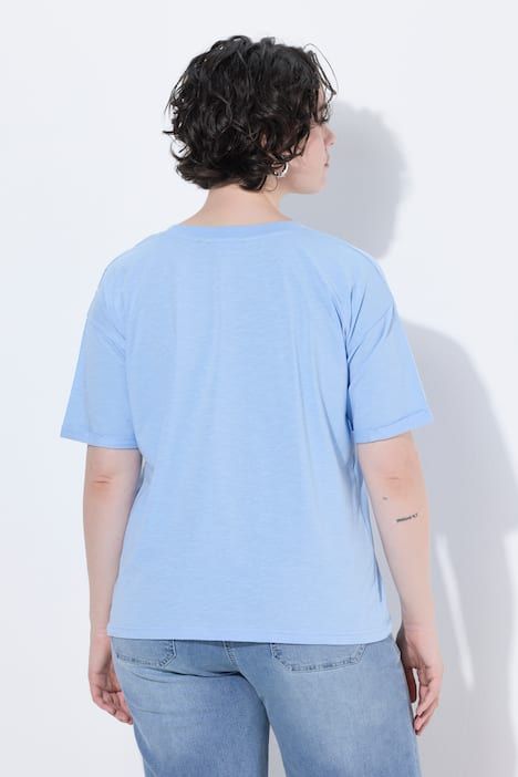 T-shirt oversize avec message, manches courtes et décolleté rond