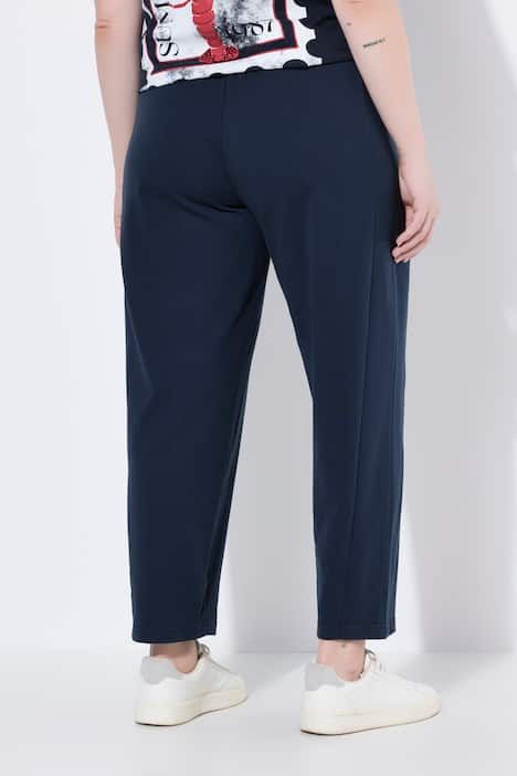 Pantalon en molleton, coupe barrel, coutures fantaisie et taille élastique