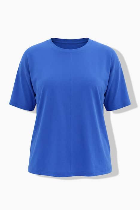 T-shirt avec couture fantaisie, décolleté rond et manches courtes, coupe Boxy Fit