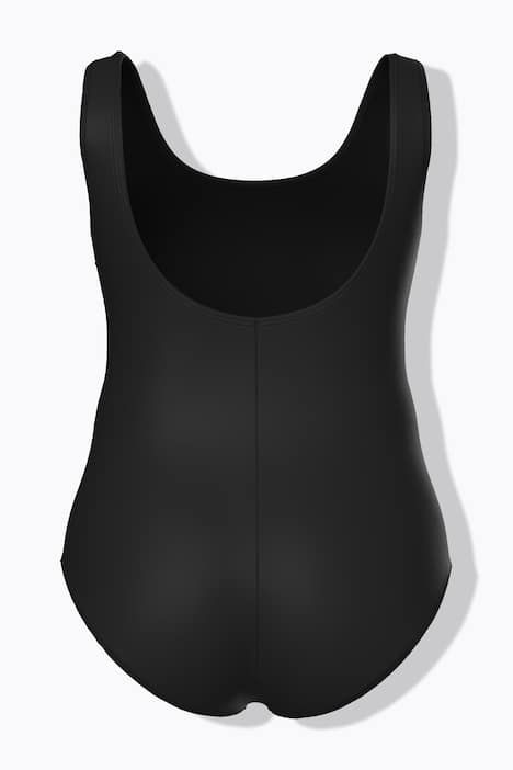 Maillot de bain sans bonnets souples, décolleté rond et passepoils