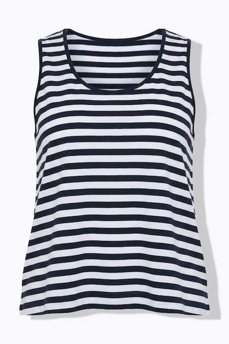 Débardeur rayé, décolleté rond et coupe évasée