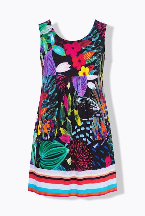 Robe en jersey sans manches, poches et décolleté rond, coupe évasée