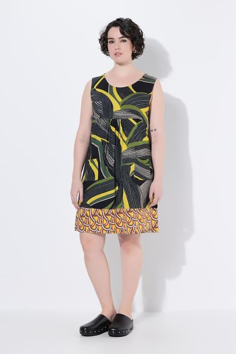 Robe en jersey sans manches, poches et décolleté rond, coupe évasée