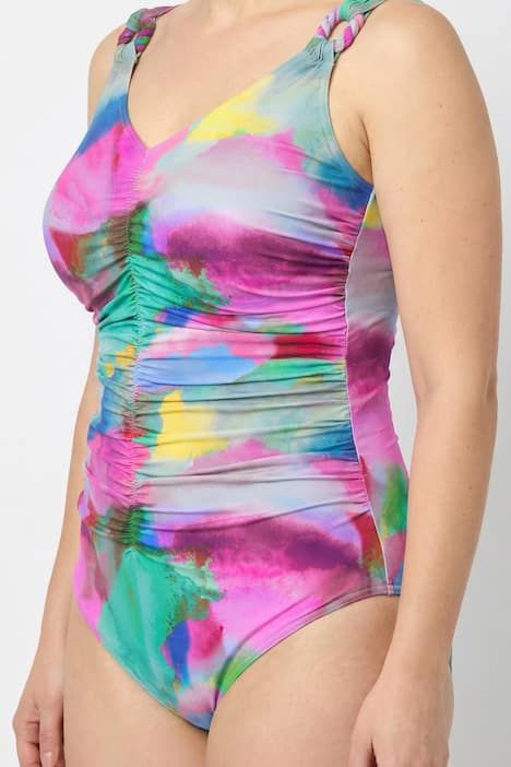 Maillot de bain avec bonnets souples, fronces et matière recyclée