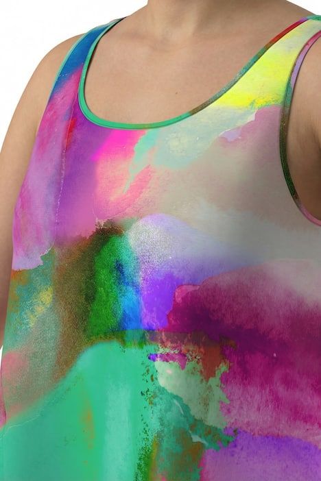 Robe midi sans manches, décolleté rond et coupe évasée