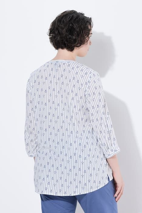 Tunique imprimée, décolleté rond et manches 3/4