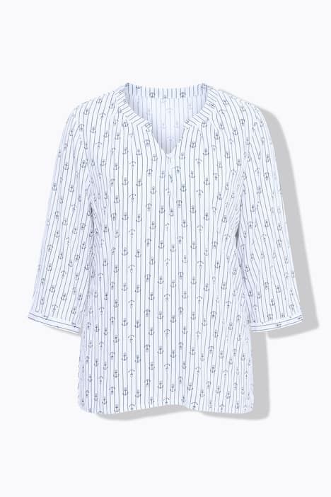 Tunique imprimée, décolleté rond et manches 3/4