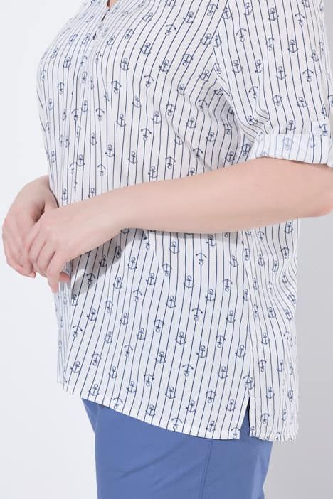 Tunique imprimée, décolleté rond et manches 3/4