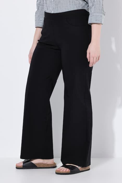 Pantalon Mary en bengaline extensible, jambe étroite, taille élastique