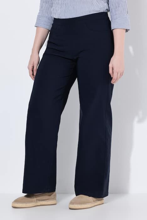 Pantalon Mary en bengaline extensible, jambe étroite, taille élastique