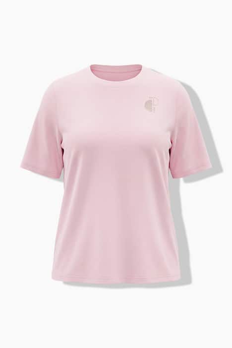 T-shirt avec broderie métallique, décolleté rond et manches courtes