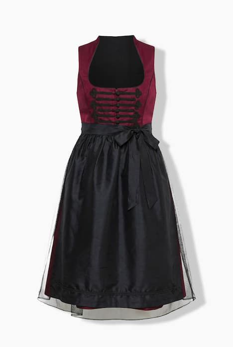 Dirndl sans manches, costume traditionnel bavarois, décolleté carré, dentelle et laçage