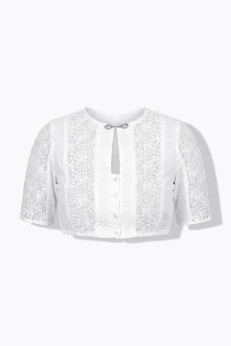 Chemisier traditionnel Dirndl en dentelle, décolleté rond et manches courtes