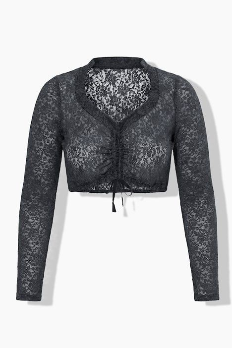 Chemisier traditionnel Dirndl en dentelle, col montant et décolleté carré, manches courtes