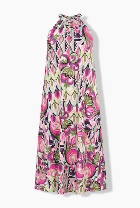 Robe maxi sans manches, toucher coton, col rond et coupe évasée