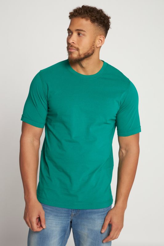 T-shirt Basic en coton peigné, col rond - jusqu'au 8 XL