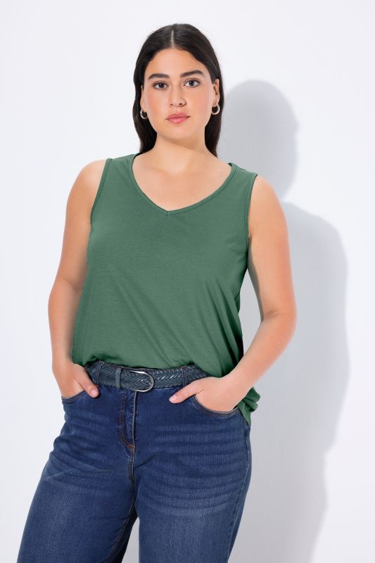 Débardeur coupe Classic Fit, bretelles larges et décolleté en V