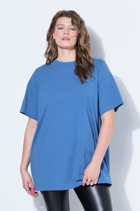 T-shirt long à col rond et manches courtes