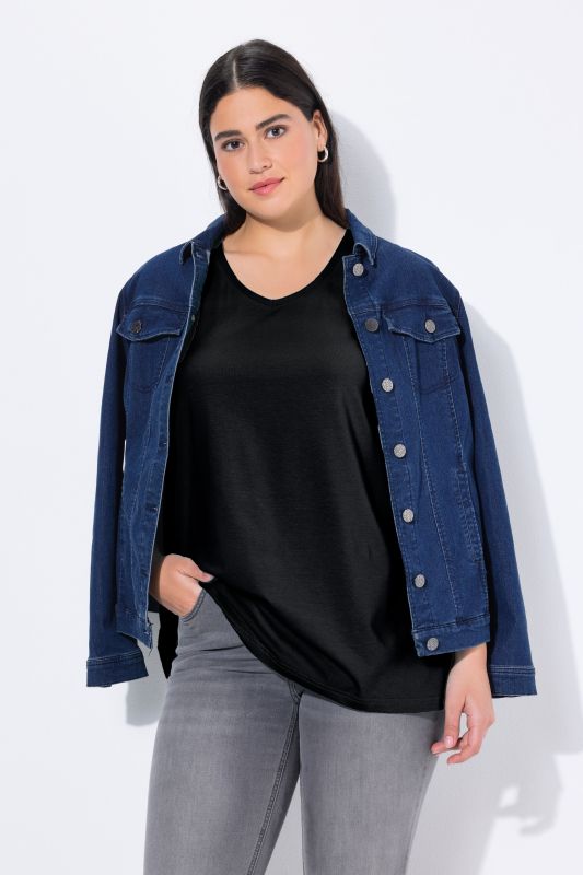 Débardeur à col V, coupe évasée et bretelles larges