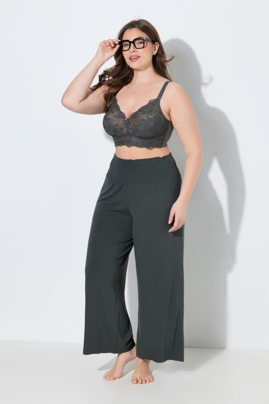 Pantalon Marlene. Jambe large et taille élastique