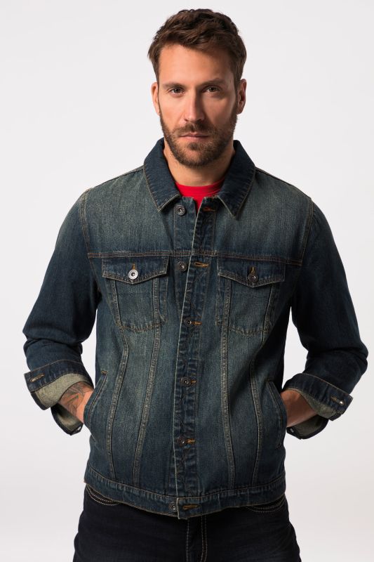 Veste en jean JP 1880, poches poitrine et patte de boutonnage - jusqu'au 8 XL